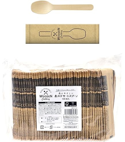 Amazon.co.jp: ストリックスデザイン 使い捨てフォーク 木製 個